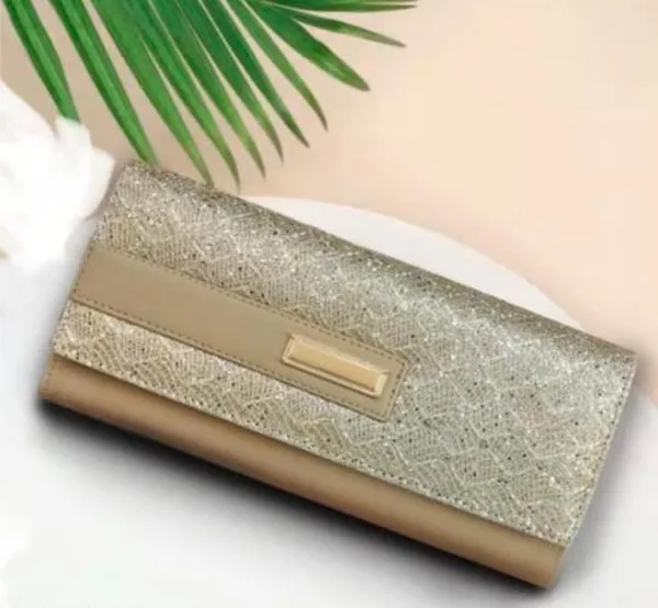 Gold_Leather_Handbag_Stylish_Clutch_Wallet_For_Women