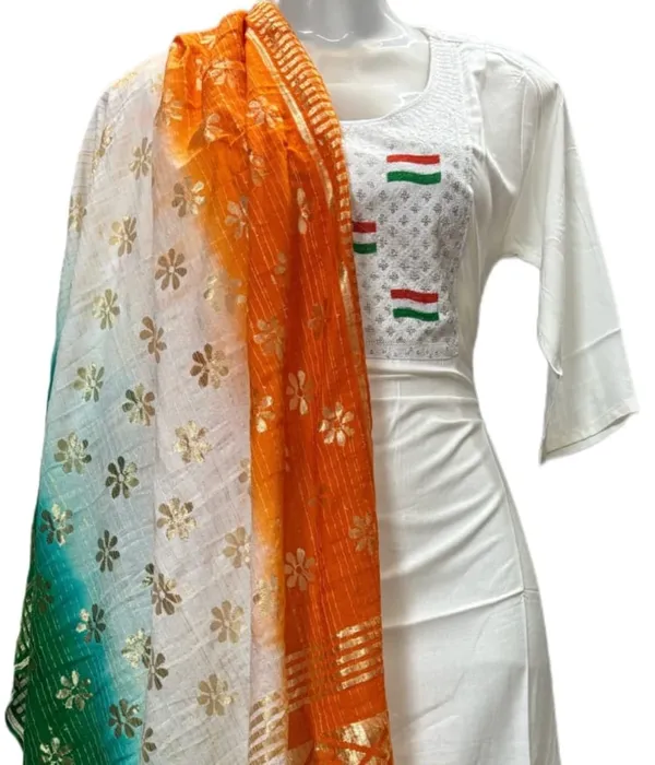 women_cotton_chicken_Kurtis_With_Teranga_shiffon_Dupatta