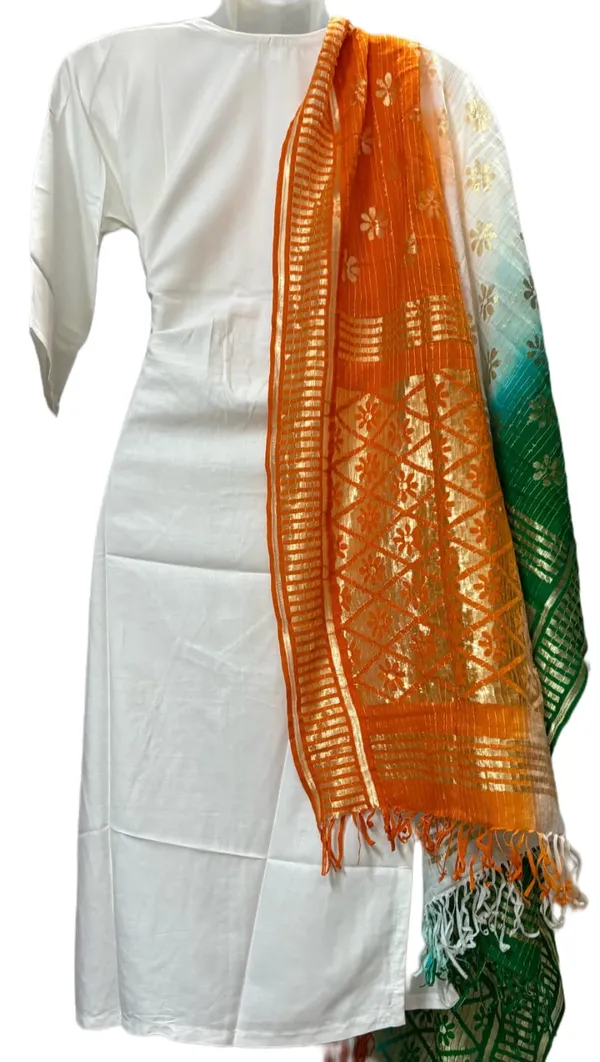 women_cotton_chicken_Kurtis_With_Teranga_shiffon_Dupatta