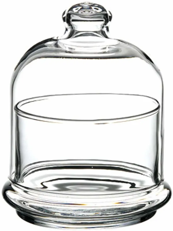 Clear_Glass_Food_Container_With_Dome_MiniTransparent_Food_Storage_Kitchen_Jar_(Container_With_Lid)_Small_(9.5X12Cm)_Pack_Of_1