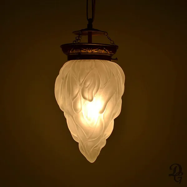 Off_White_Glass_Flame_Shaped_Frosted_Hanging_Lamp_(Big)