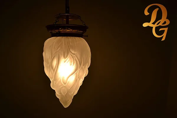 Off_White_Glass_Flame_Shaped_Frosted_Hanging_Lamp_(Big)