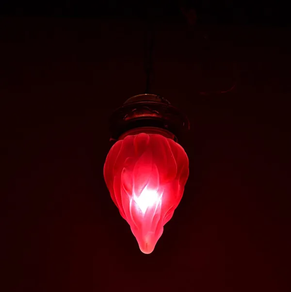 Red_Flame_Shaped_Glass_Pendant_Frosted_Hanging_Lamp_(Small)