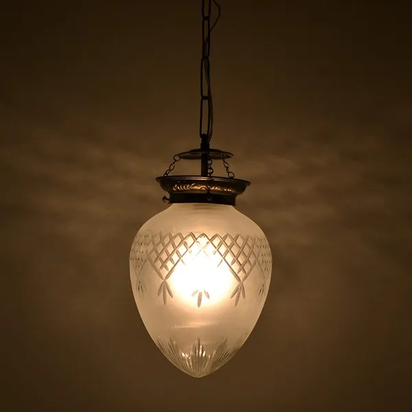 White_Diamond_Cutting_Glass_Pendant_Frosted_Crystal_Flame_Hanging_Lamp