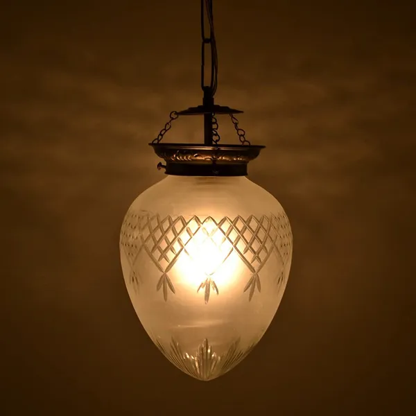 White_Diamond_Cutting_Glass_Pendant_Frosted_Crystal_Flame_Hanging_Lamp