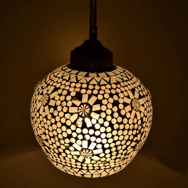 White_Glass_Mosaic_Handicraft_Turkish_Pendant_Hanging_Lamp_For_Living_And_Home_Decoration