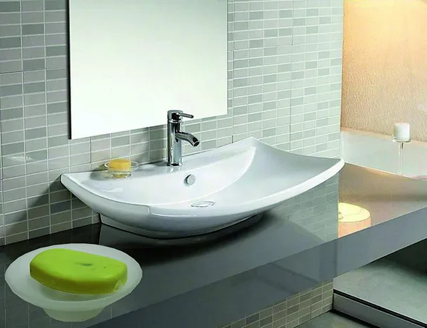 White_Soap_Dish_For_Washroom_Or_Kitchen_Simply_Place_Where_Want_No_Need_To_Screw/Fitting_Made_By_Glass