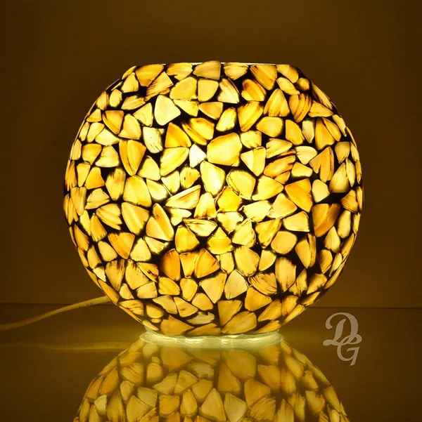 Yellow_Handicraft_Table_Lamp_For_Home_Decoration