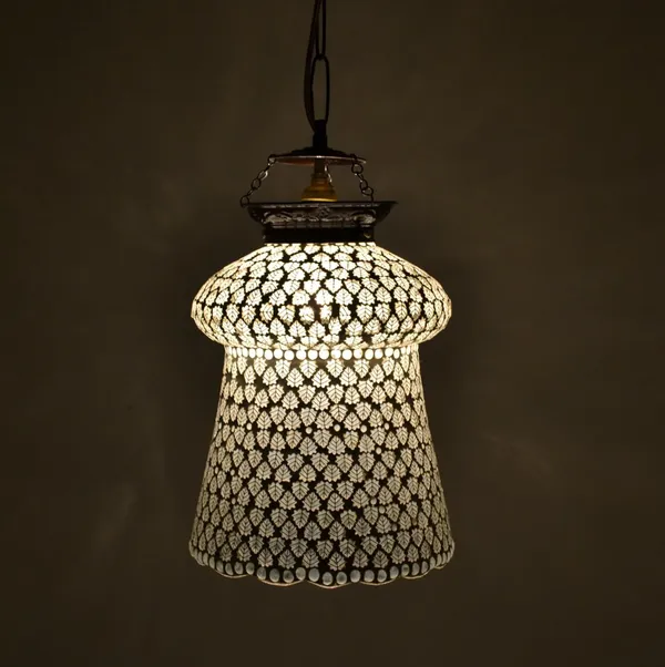 White_Mosaic_Hanging_Lamp_For_Home_Decoration_Turkish_Glass_Pendant_Light_(Design_K)