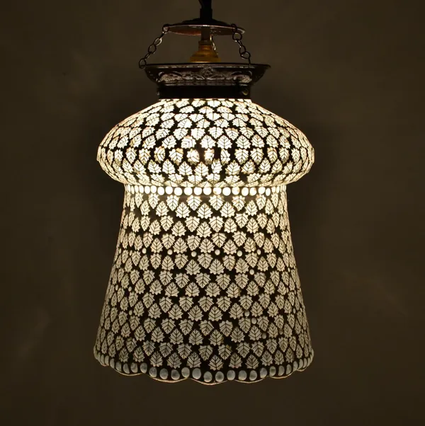 White_Mosaic_Hanging_Lamp_For_Home_Decoration_Turkish_Glass_Pendant_Light_(Design_K)