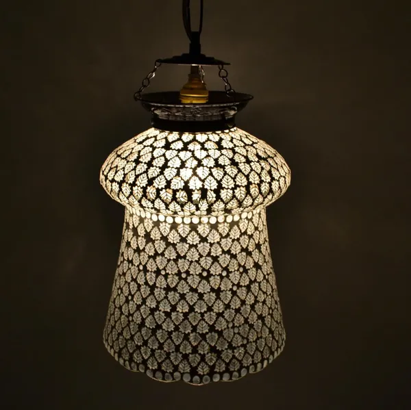 White_Mosaic_Hanging_Lamp_For_Home_Decoration_Turkish_Glass_Pendant_Light_(Design_K)