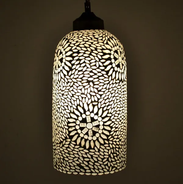 White_Mosaic_Hanging_Lamp_For_Home_Decoration_Turkish_Glass_Pendant_Light_(Design_M)