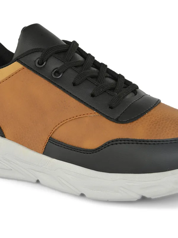 Black_Faux_Leather_Eva_Sole_Sneakers_For_Men