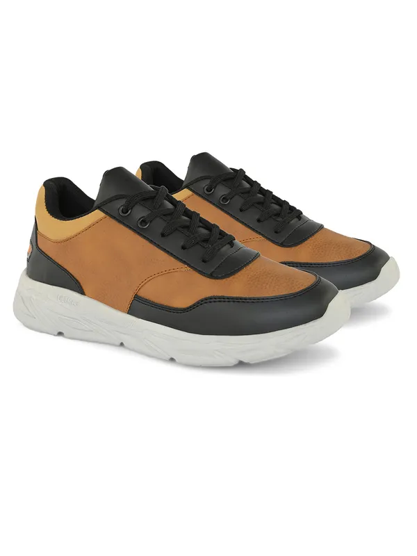 Black_Faux_Leather_Eva_Sole_Sneakers_For_Men
