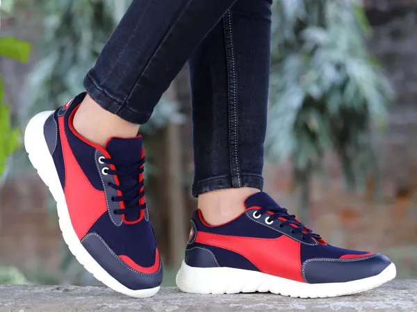 Navy_Faux_Leather_Eva_Sole_Sneakers_For_Men