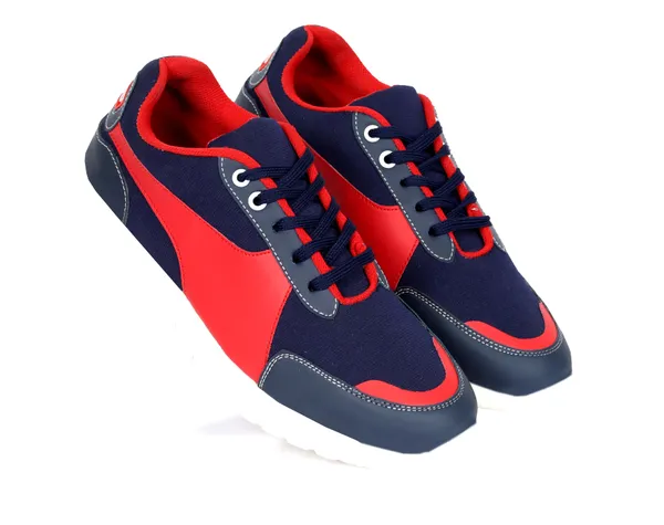 Navy_Faux_Leather_Eva_Sole_Sneakers_For_Men