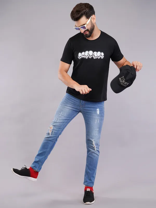 Pack_Of_2_Black_&_White_Skull_Printed_Oversized_T-Shirt_For_Unisex