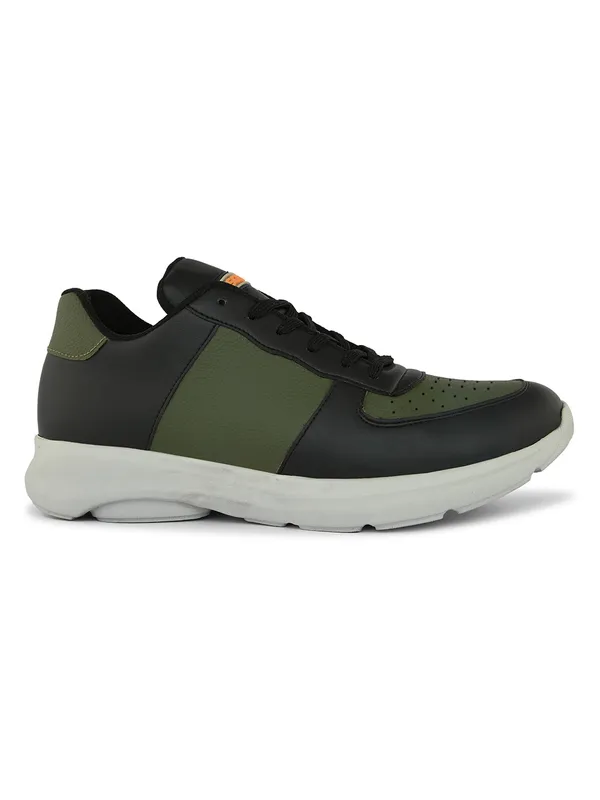 Olive_Faux_Leather_Eva_Sole_Sneakers_For_Men