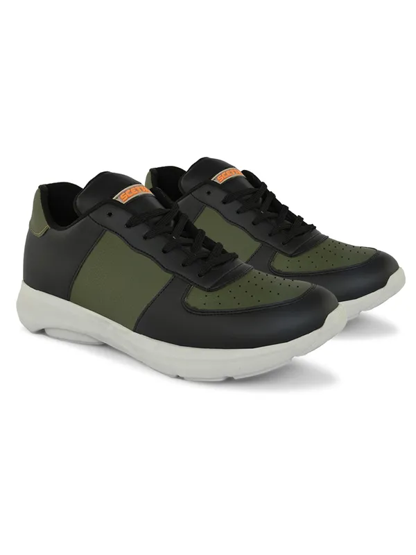Olive_Faux_Leather_Eva_Sole_Sneakers_For_Men