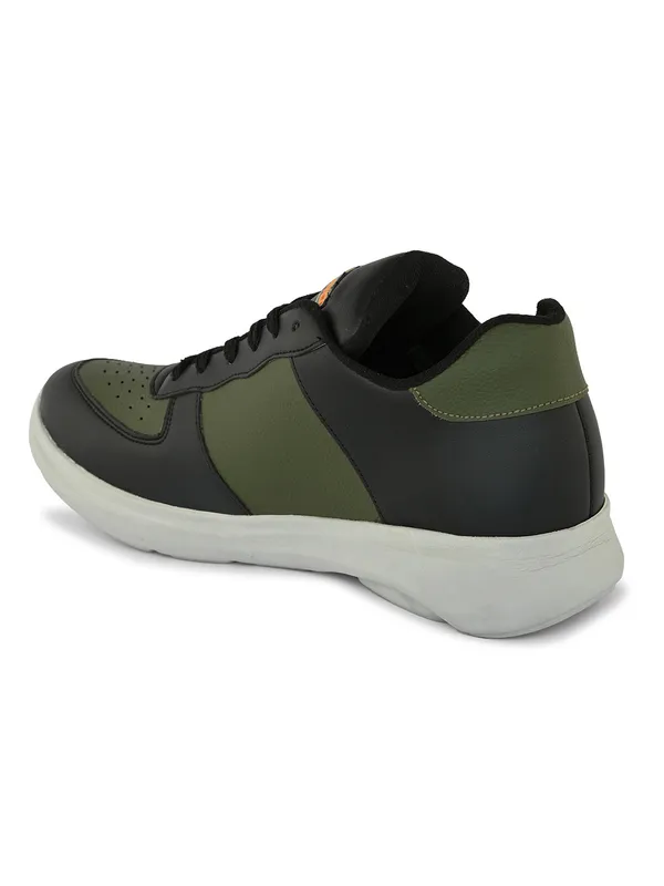 Olive_Faux_Leather_Eva_Sole_Sneakers_For_Men