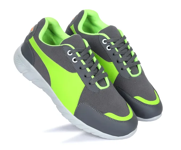 Grey_Faux_Leather_Eva_Sole_Sneakers_For_Men