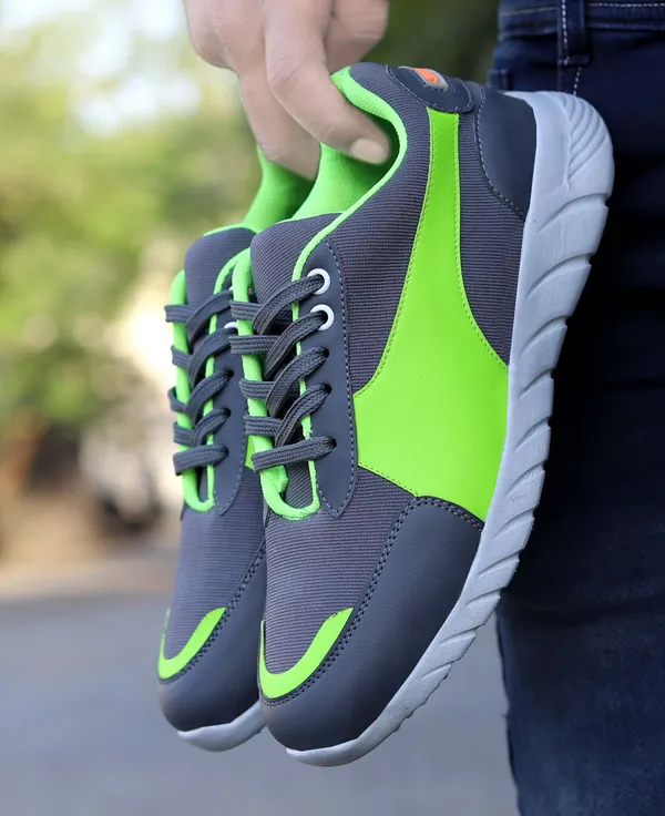 Grey_Faux_Leather_Eva_Sole_Sneakers_For_Men