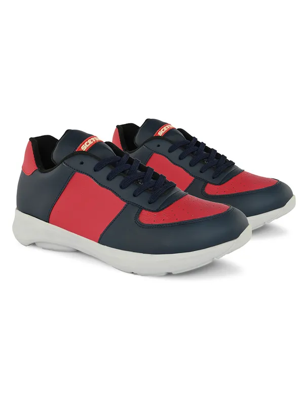 Navy_Faux_Leather_Eva_Sole_Sneakers_For_Men