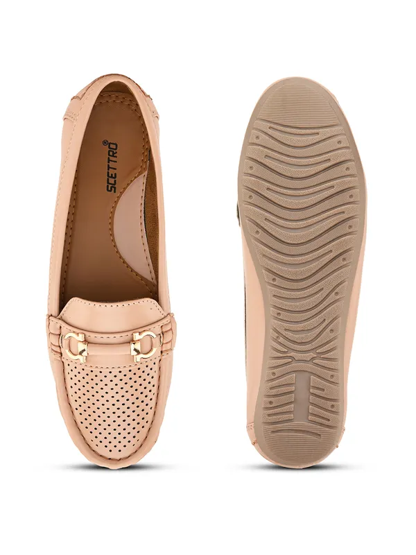 Peach_Faux_Leather_Eva_Sole_Loafers_For_Women