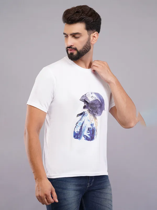 White_Oversized_Biker_Printed_T-Shirt_For_Unisex