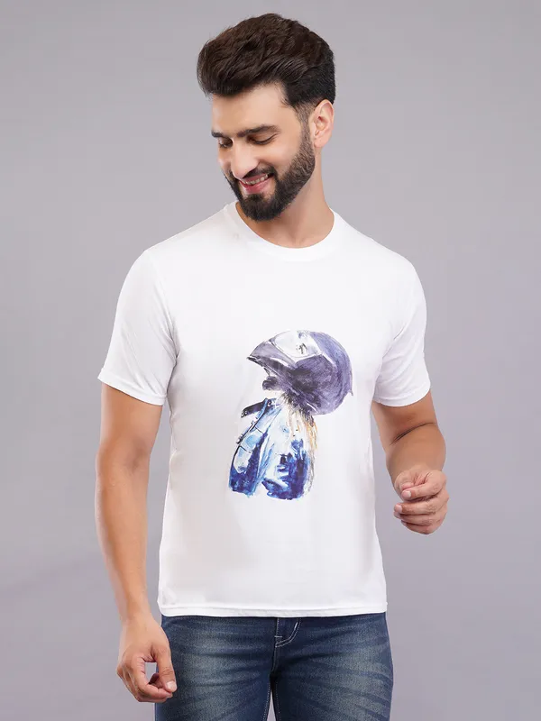 White_Oversized_Biker_Printed_T-Shirt_For_Unisex