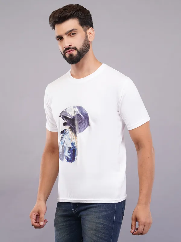 White_Oversized_Biker_Printed_T-Shirt_For_Unisex