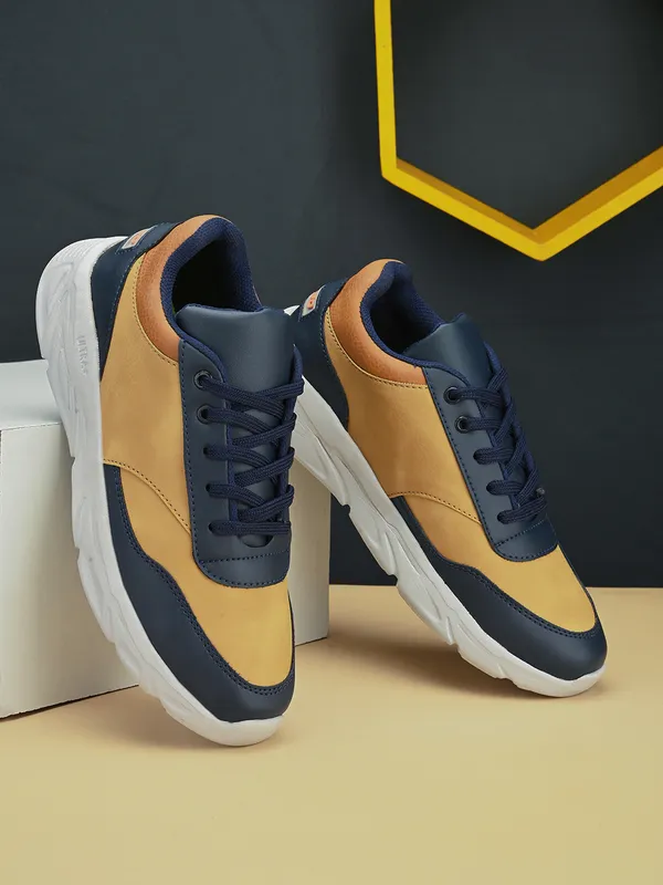 Navy_Faux_Leather_Eva_Sole_Sneakers_For_Men