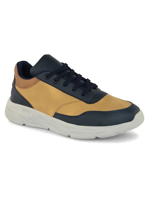 Navy_Faux_Leather_Eva_Sole_Sneakers_For_Men