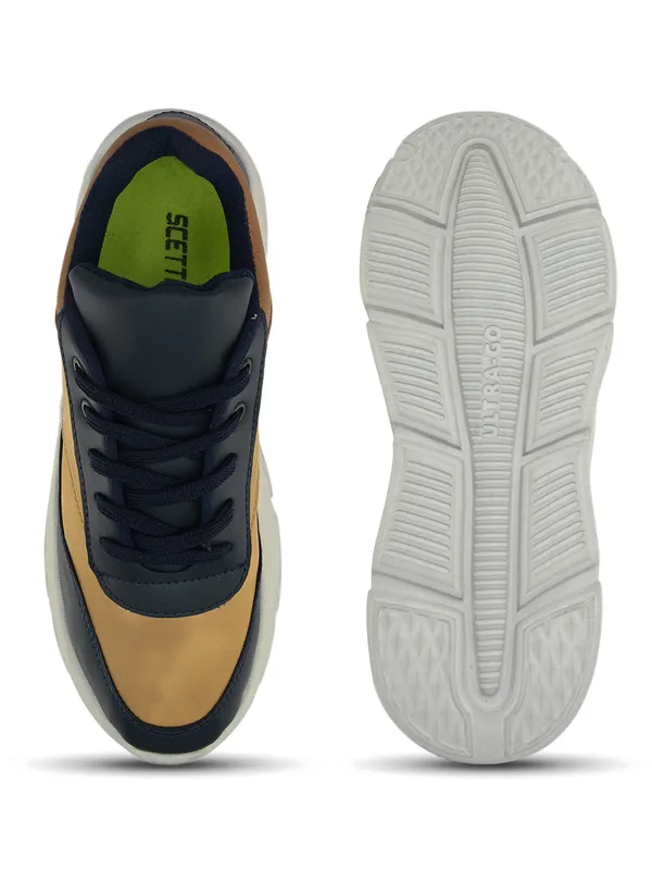 Navy_Faux_Leather_Eva_Sole_Sneakers_For_Men