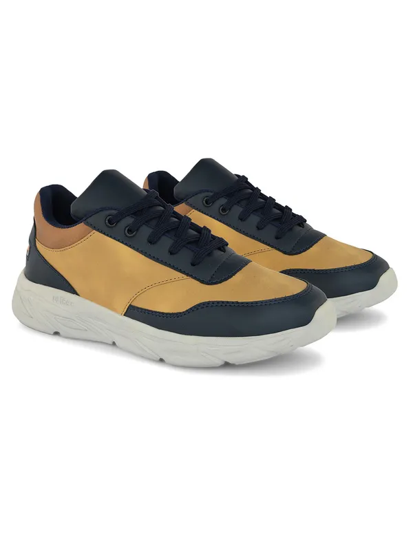 Navy_Faux_Leather_Eva_Sole_Sneakers_For_Men