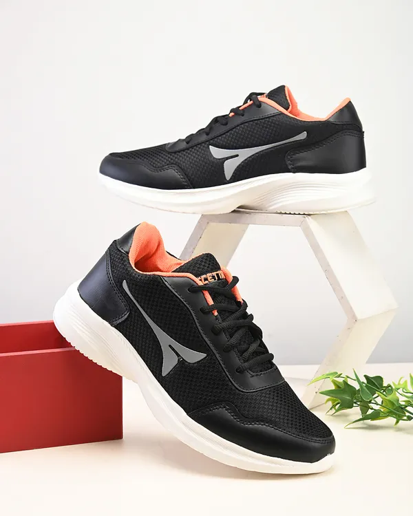 Black_Faux_Leather_Eva_Sole_Sneakers_For_Men