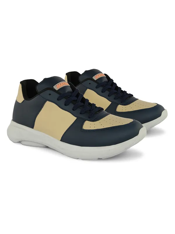 Beige_Faux_Leather_Eva_Sole_Sneakers_For_Men