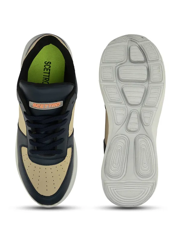 Beige_Faux_Leather_Eva_Sole_Sneakers_For_Men