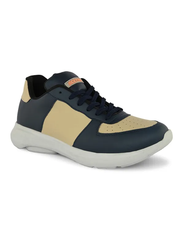 Beige_Faux_Leather_Eva_Sole_Sneakers_For_Men