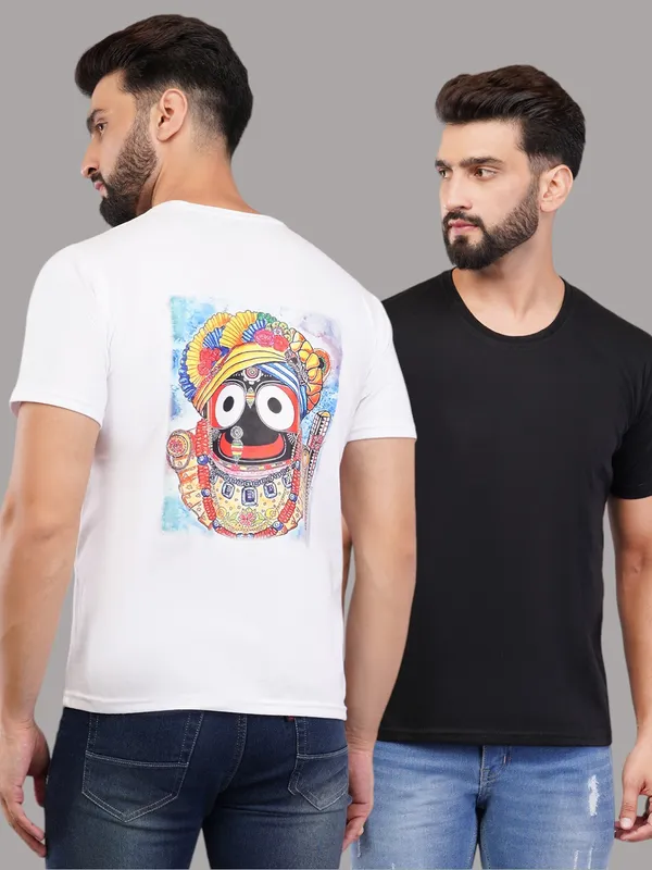 Pack_Of_2_Black_&_White_Jagarnath_Ji_Printed_And_Plain_Oversized_T-Shirt_For_Unisex