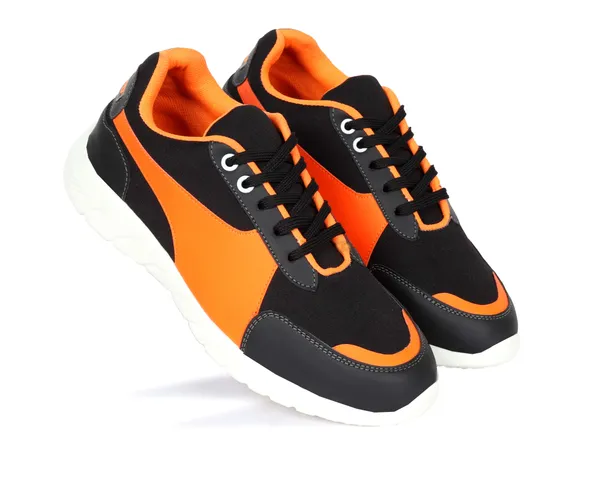 Black_Faux_Leather_Eva_Sole_Sneakers_For_Men