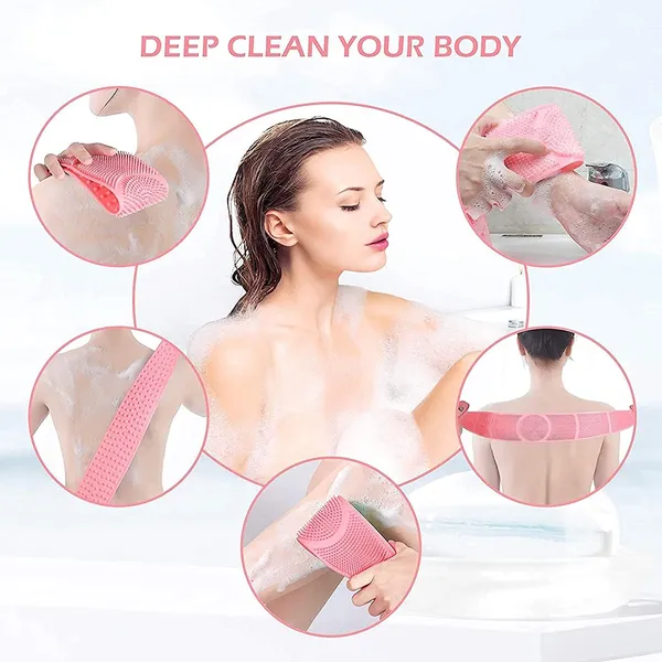 Pack_of_4_Pink_Silicone_Body_Back_Scrubber_Double_Side_Bathing_Brush_for_Skin_Deep_Cleaning_Massage,_Dead_Skin_Removal_Exfoliating_Belt_for_Shower,_Easy_to_Clean_for_Men_&_Women