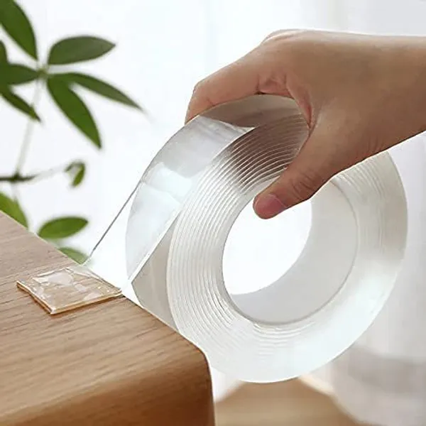 White_Nano_Double_Sided_Tape,__Adhesive_Grip_Tape_Washable_Strong_Sticky_Transparent_Tape