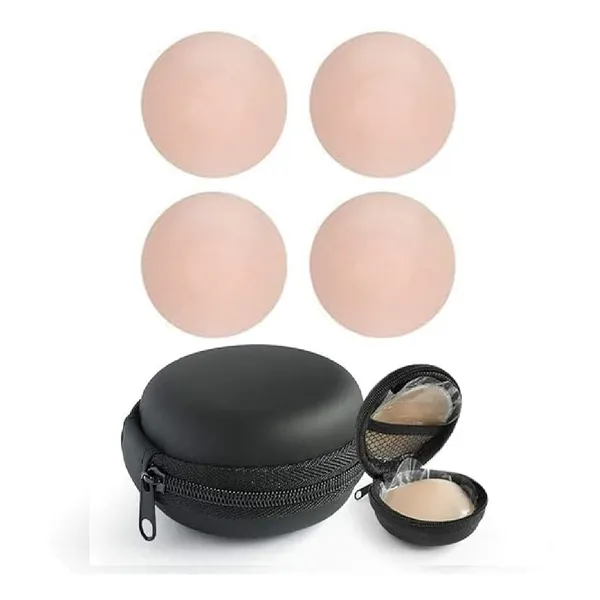 2_Pairs,_4_PCS_Reusable_Nipple_Covers_with_Case_|_Comfortable_&_Natural_Invisible_Self_Adhesive_Washable_Silicone_Pasties_for_Women_(Skin_Color)
