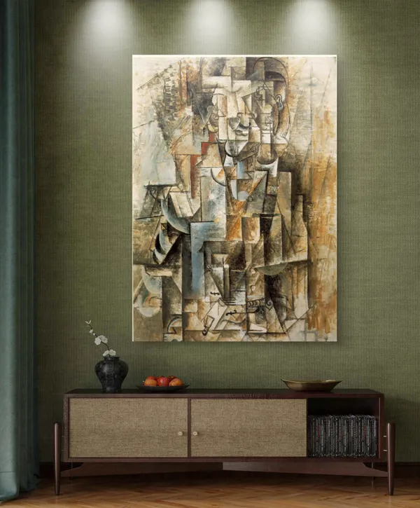 Man_with_A_Violin,_1912,_A_Painting_by_Pablo_Picasso,_Framed_Canvas,_Wall_Decor,_Multicolor
