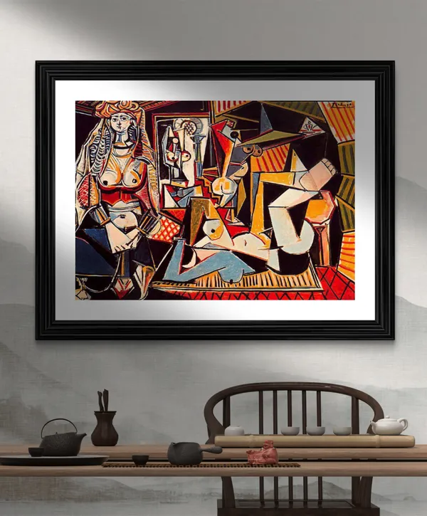 The_Women_of_Algiers_1955,_A_Painting_by_Pablo_Picasso,_Framed,_Wall_Decor,_Multicolor
