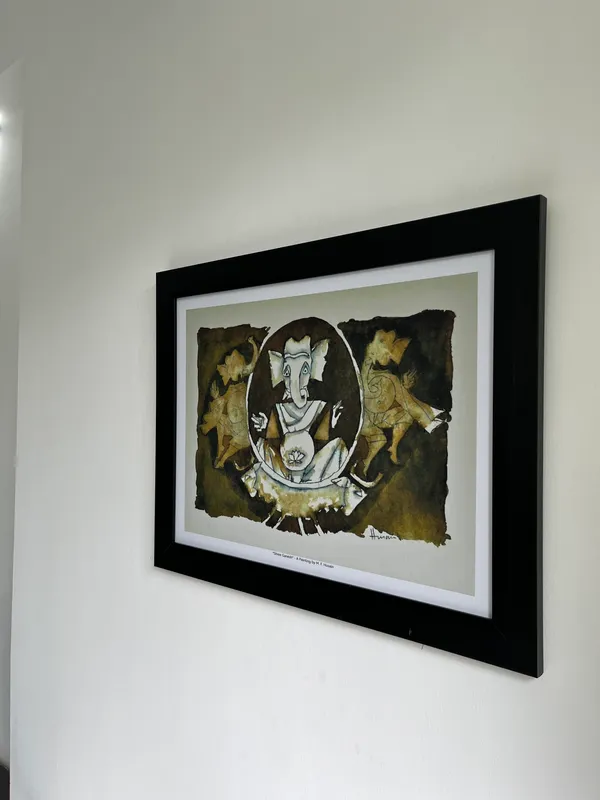 Ganesha's_Tandaw*-Set_of_2_Paintings_by_M.F._Husain,_Framed,_Wall_Decor,_Multicolor