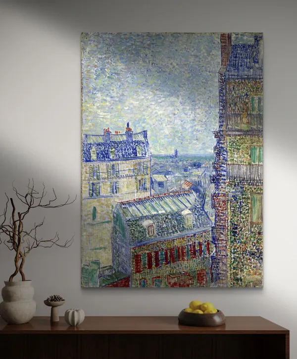 View_From_Theo's_Home_&_Spanish_Steps_in_Rome,_Paintings_by_Van_Gogh,_Framed_Canvas,_Set_of_2,_Multicolor