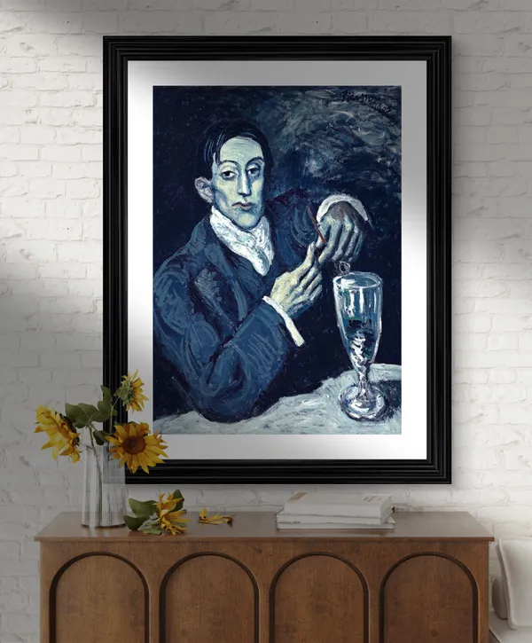 The_Absinthe_Drinker_Angel_Fernndez_1903,_A_Painting_by_Pablo_Picasso,_Framed,_Wall_Decor,_Multicolor