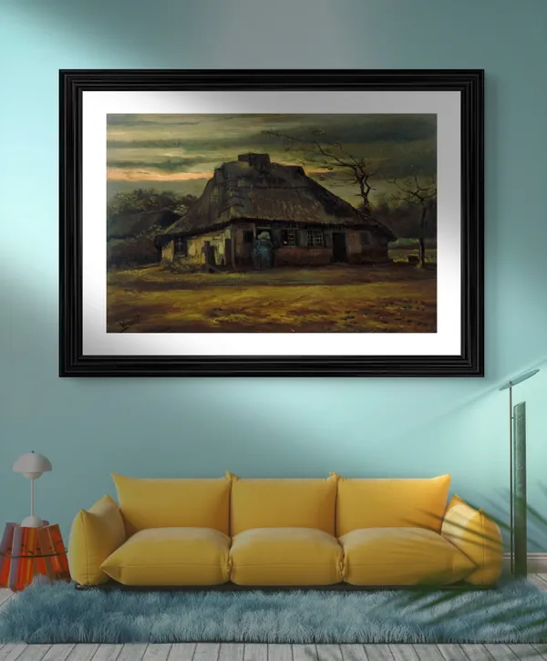 The_Cottage_1885,_A_Painting_by_Van_Gogh,_Framed,_Wall_Decor,_Multicolor